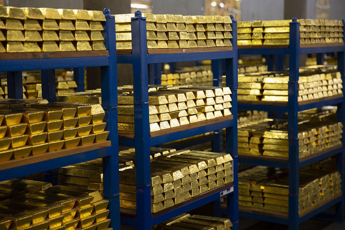 gold bars prepped in underground storage bunker